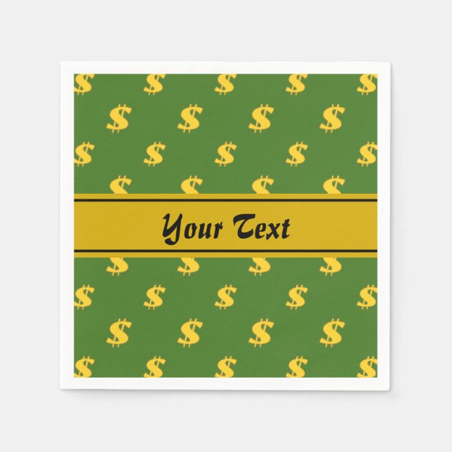 Dollar sign pattern Paper Napkins (Front)