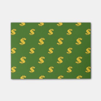 Dollar Sign Pattern Post-it Notes by maxiharmony at Zazzle