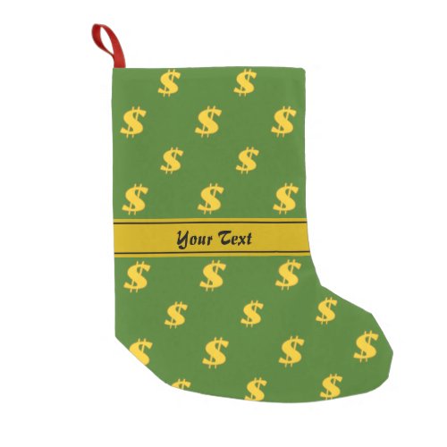 Dollar sign pattern small christmas stocking