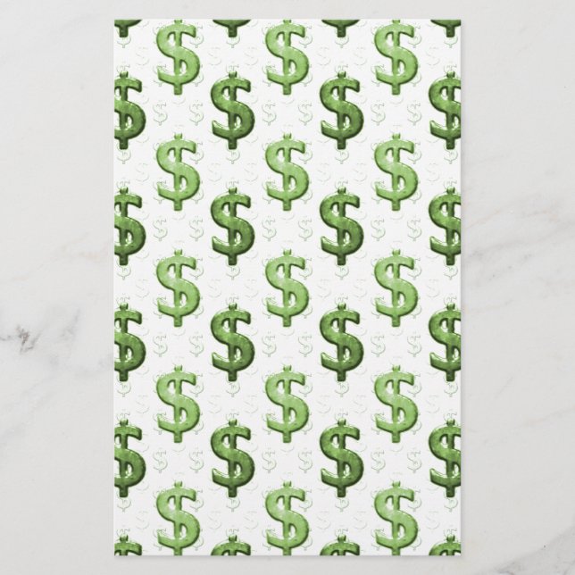 Dollar Sign Pattern Stationery (Front)