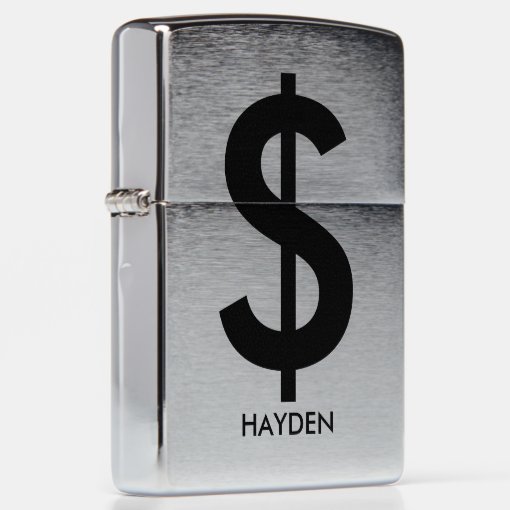 Dollar Sign Personalized Custom Zippo Lighter | Zazzle