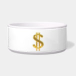 Dollar Sign Pet Bowl<br><div class="desc">Gold Dollar Sign pet bowl by ab Martin Digital</div>