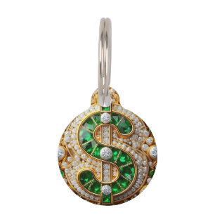 Dollar Sign Pet ID Tag