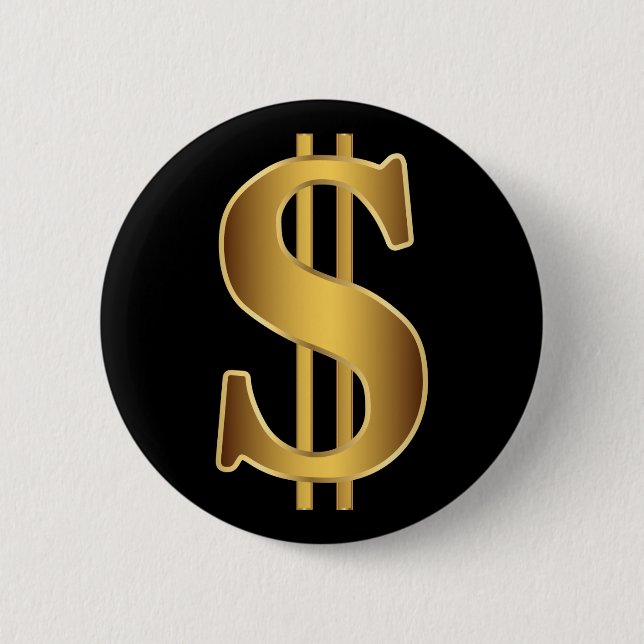 Dollar sign pinback button (Front)