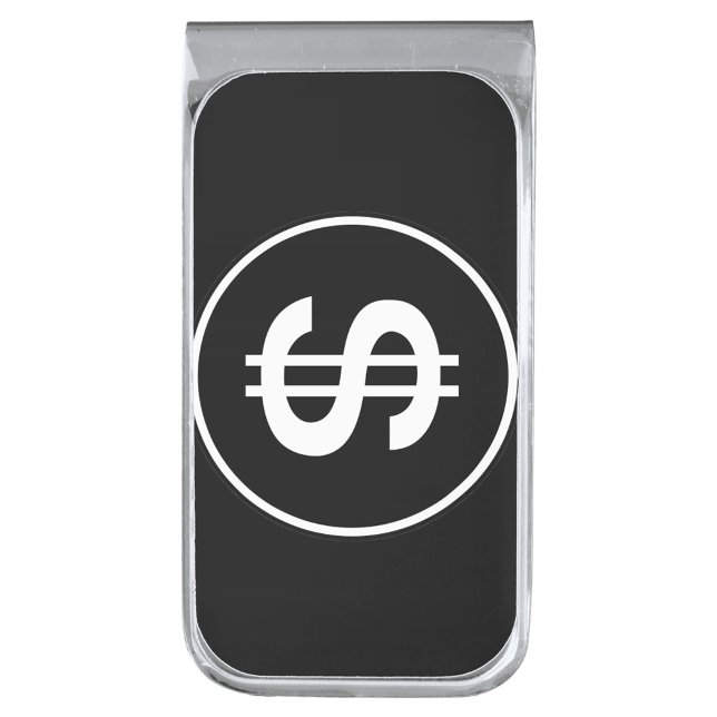 Dollar Sign Silver Finish Money Clip (Black and White Dollar Sign Money Clip!)