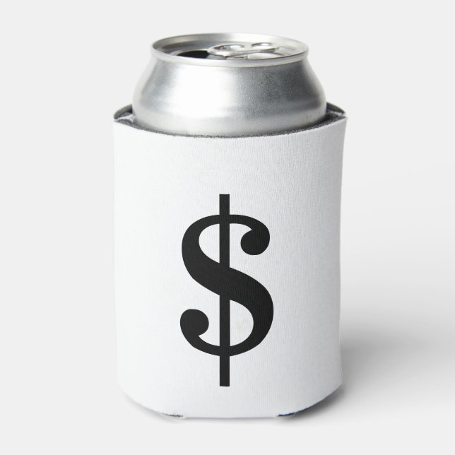 Dollar Sign | Simple Classic Alphabet Can Cooler (Can Front)