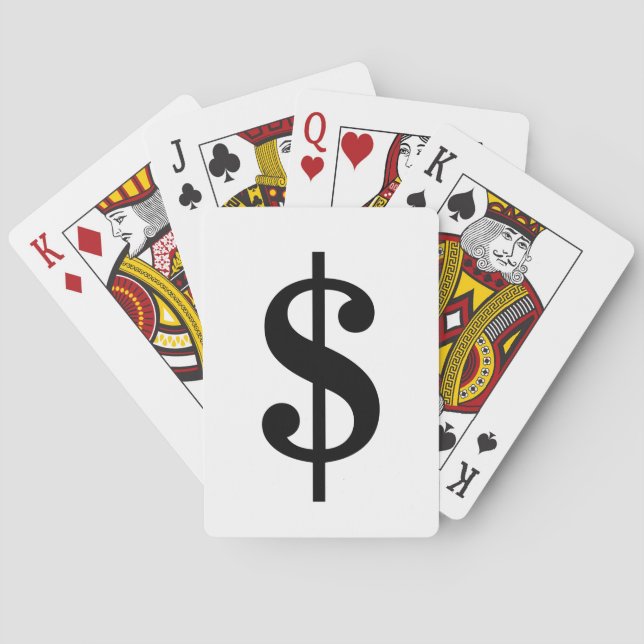 Dollar Sign | Simple Classic Alphabet Poker Cards (Back)