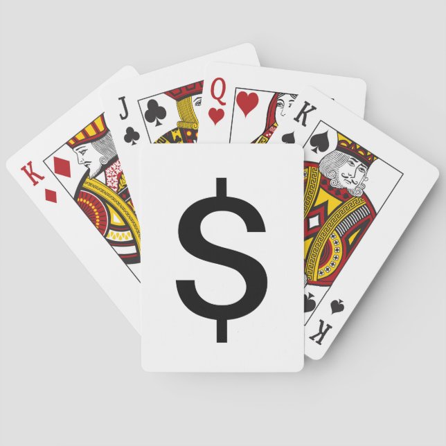 Dollar Sign | Simple Modern Alphabet Poker Cards (Back)
