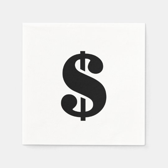 Dollar Sign Simple Stencil Alphabet Paper Napkin