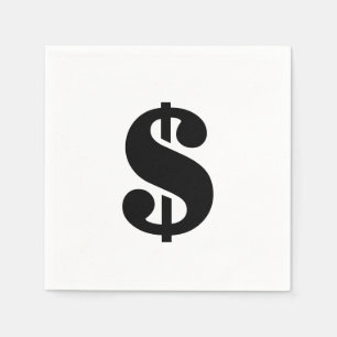 Dollar Sign Simple Stencil Alphabet Paper Napkins