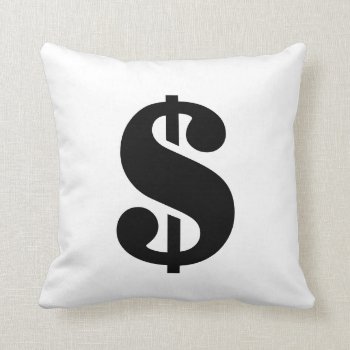 Dollar Sign | Simple Stencil Alphabet Throw Pillow by chingchingstudio at Zazzle