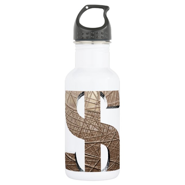 Dollar sign stainless steel water bottle (Front)