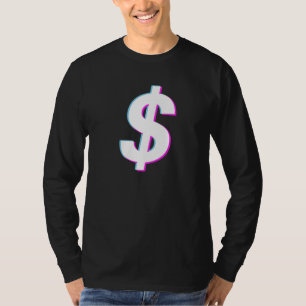 Dollar Sign Vaporwave Aesthetic Glitch T-Shirt