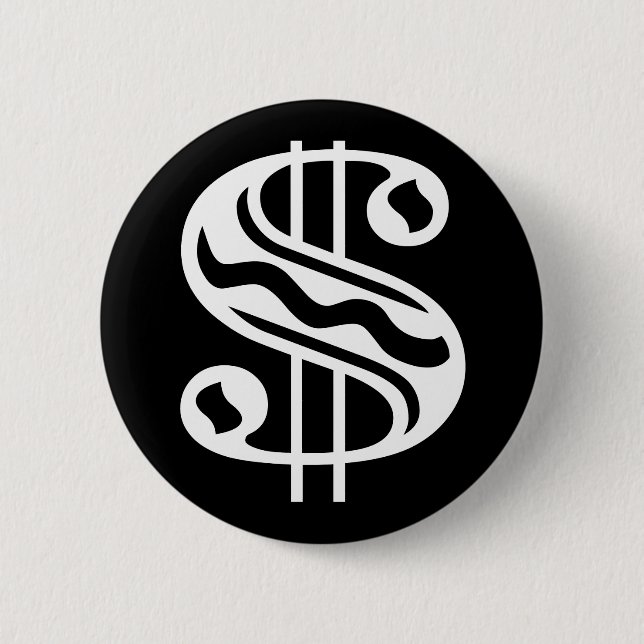 Dollar Sign - White Button (Front)