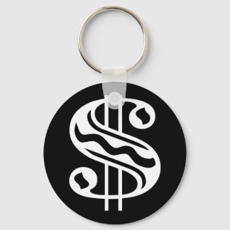 Dollar Sign - White Keychain