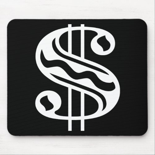 Dollar Sign _ White Mouse Pad