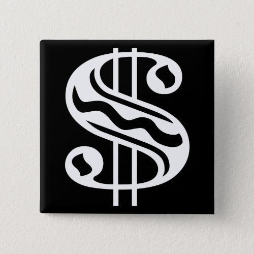 Dollar Sign _ White Pinback Button