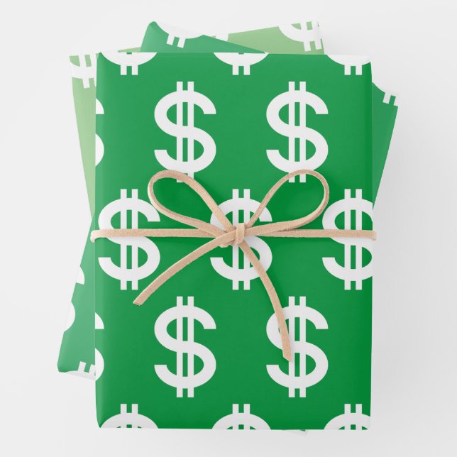 Dollar Sign  Wrapping Paper Sheets (In situ)
