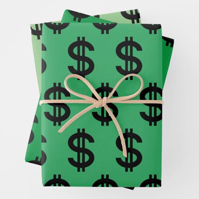 Dollar Sign  Wrapping Paper Sheets (In situ)