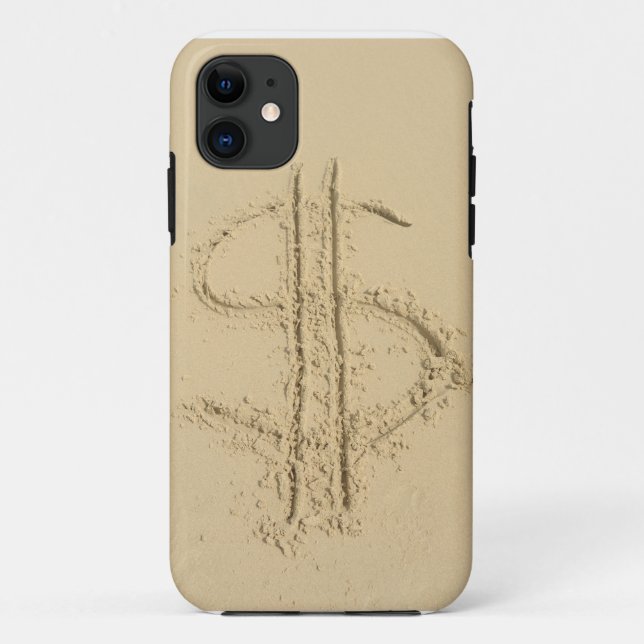 Dollar sign written in sand Case-Mate iPhone case (Back)