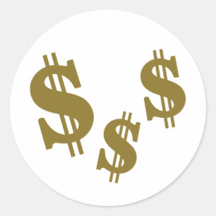 Dollar signs classic round sticker