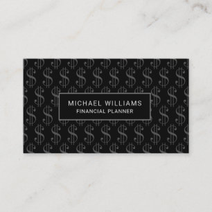 Dollar Signs Modern Financial Professional Business Card