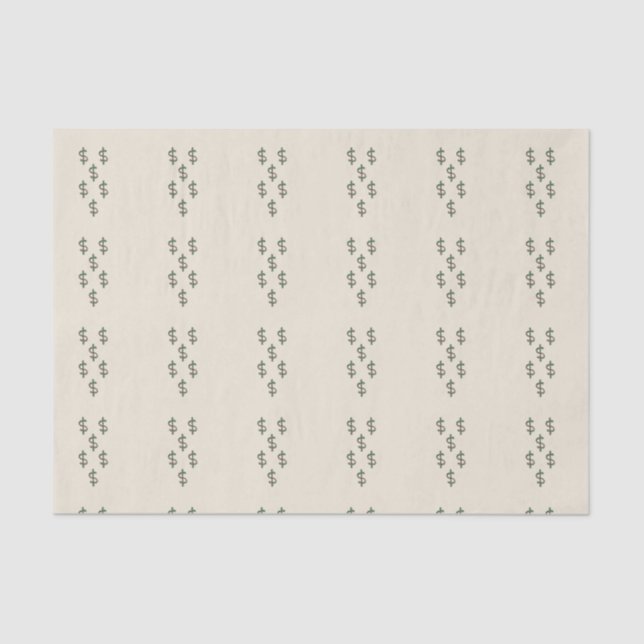 Dollar Signs on Beige Tissue Paper (Front)