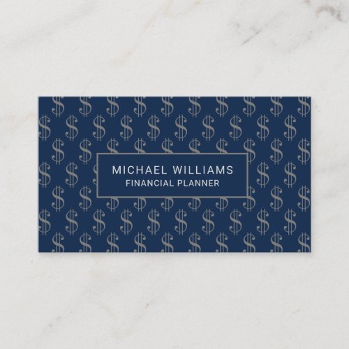Dollar Signs Pattern Financial Professional Business Card