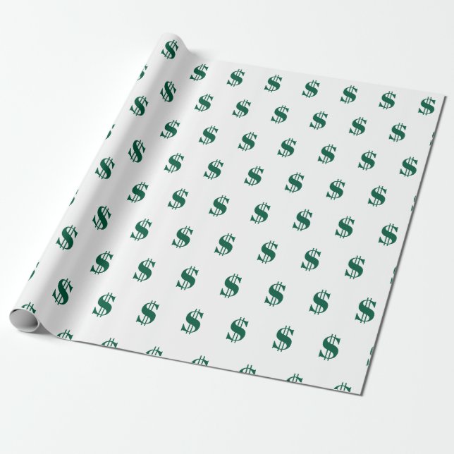 Dollar Signs Wrapping Paper (Unrolled)