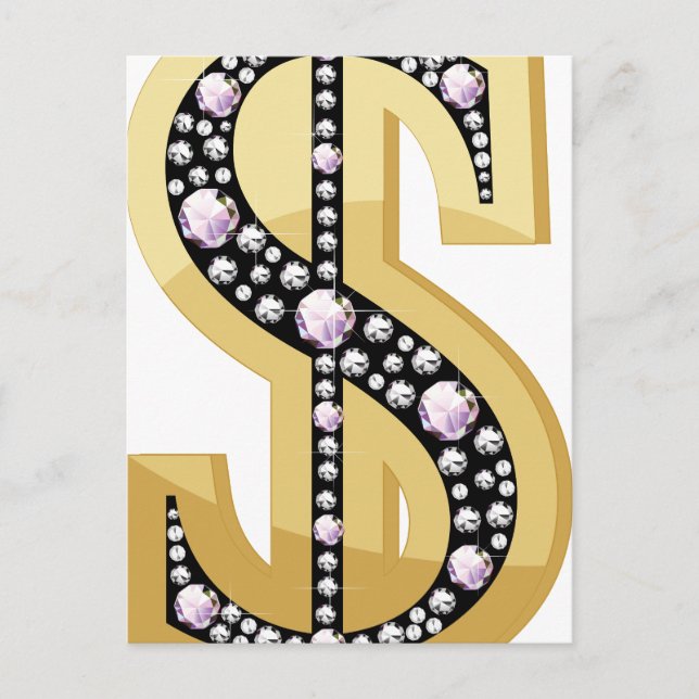 Dollar symbol in diamonds 2 postcard (Front)