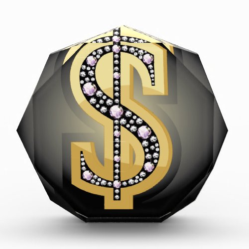 Dollar symbol in diamonds award