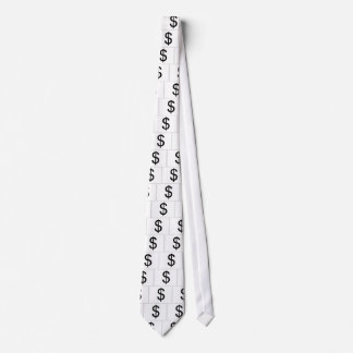 Dollar Symbol (white) Tie