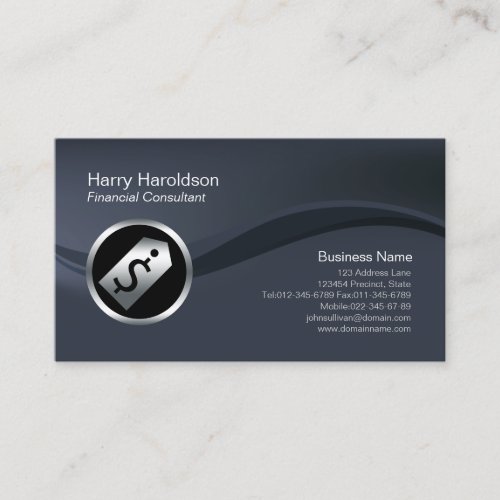 Dollar Tab Icon Financial Consultant Business Card
