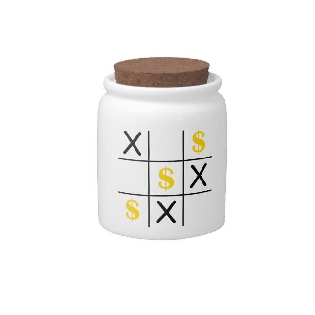 Dollar Tic Tac Toe Candy Jar (Front)