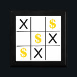 Dollar Tic Tac Toe Gift Box<br><div class="desc">Tic Tac Toe game illustration with Dollar sign design</div>