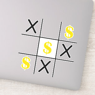 Dollar Tic Tac Toe Sticker