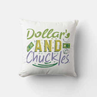 Dollars and chuckles throw pillow