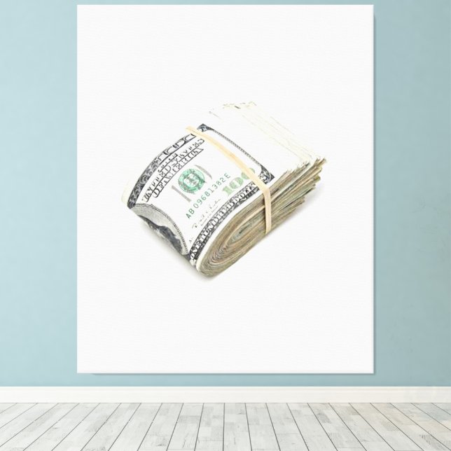 Dollars Canvas Print (Insitu(Wood Floor))