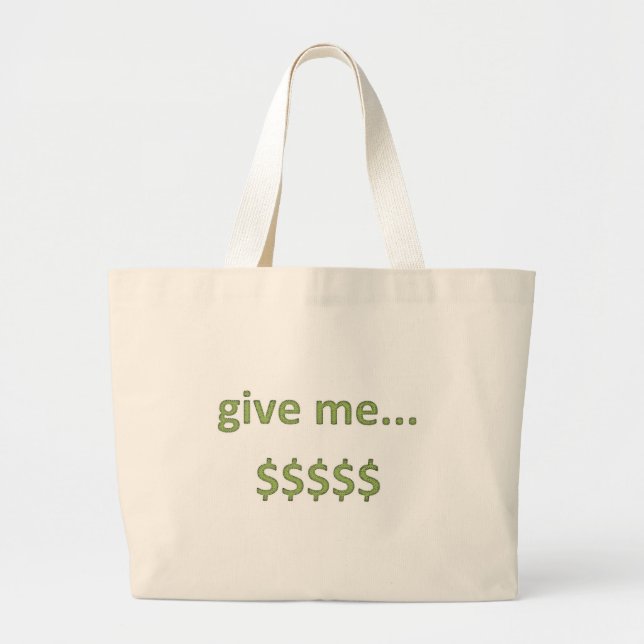Dollars Retro Style 4 Large Tote Bag (Front)