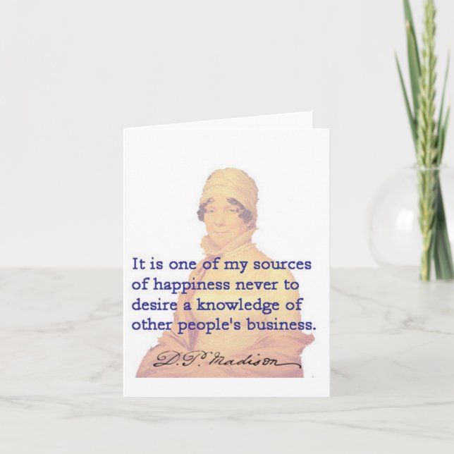 Dolley Madison "first" First Lady Card (Front)