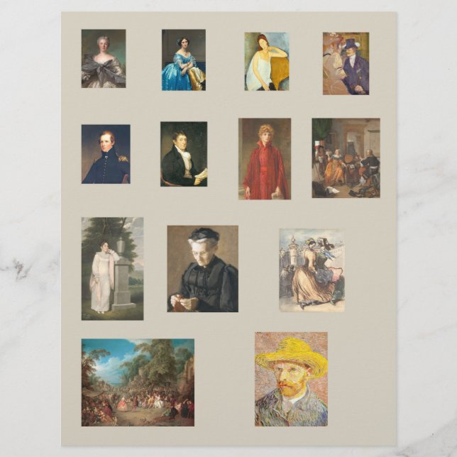 Dollhouse miniature printable portrait paintings (Front)