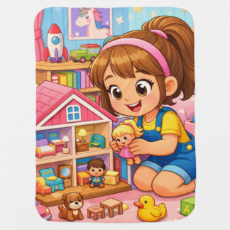 Dollhouse Playtime Baby Blanket