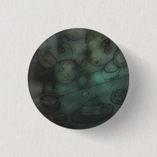 dolls come to life: doll tea party pinback button