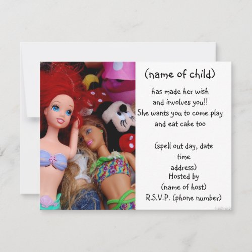 dolls party invite