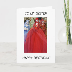 Dolls TO MY SISTER HAPPY BIRTHDAY Card