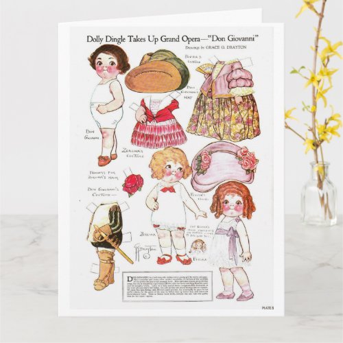 Dolly Dangles Costumes Reproduction Paper Doll Card