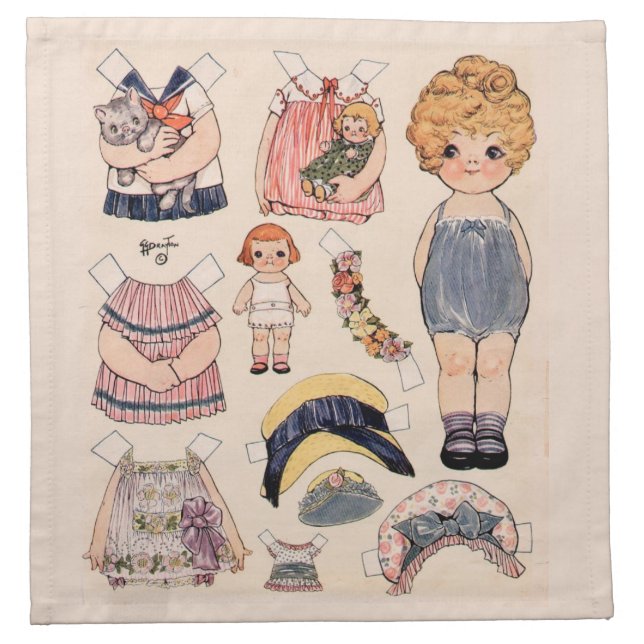 Dolly Dingle and Her Dolls  Cloth Napkin (Front)