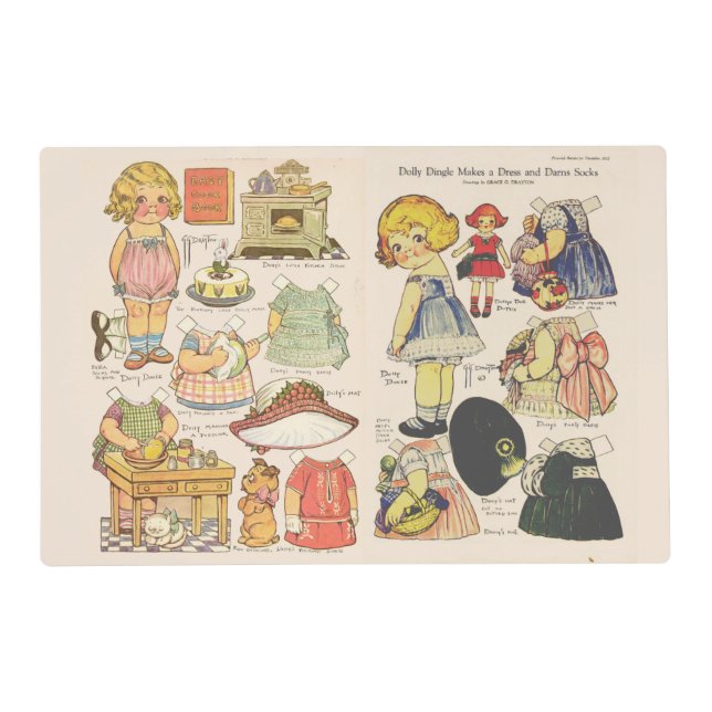 Dolly Dingle Dolls Laminated Placemat (Front)