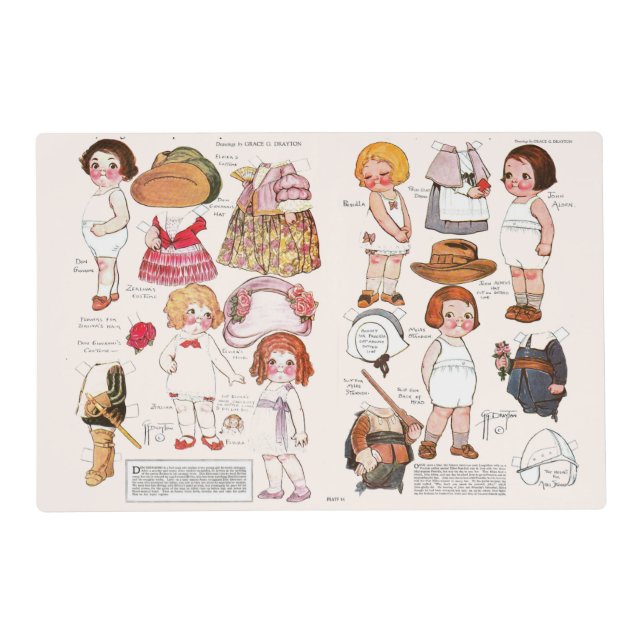 Dolly Dingle Dolls Laminated Placemat (Front)