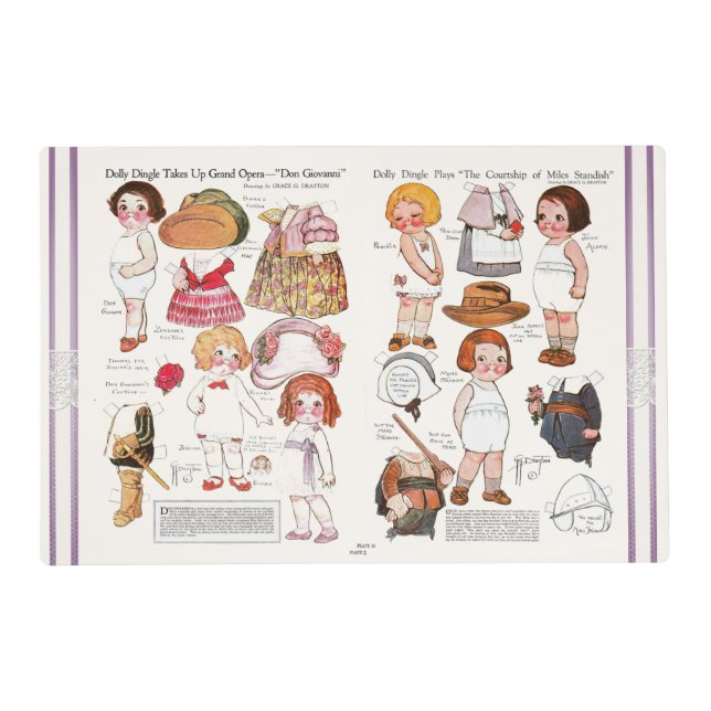 Dolly Dingle Dolls Laminated Placemat (Front)